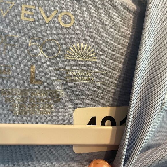 EVO Rashguard Long Sleeve SPF Swim Shirt Blue Zebra Print Large Performance - Picture 10 of 11